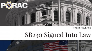 SB-230 Signed Into Law - PORAC Press Release